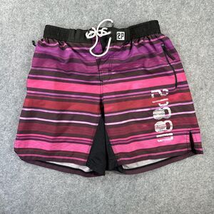 2POOD Mens Large Multicolor Stripe Lined Zip Pocket Drawstring GYM Crossfit